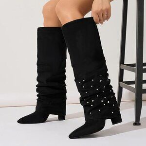 Women's Black Knee High Boots